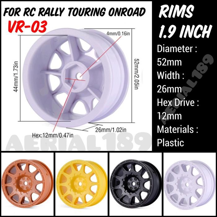 1pcs velg rally touring RC 1/12 1/10 1/16 hsp tamiya wltoys LC onroad