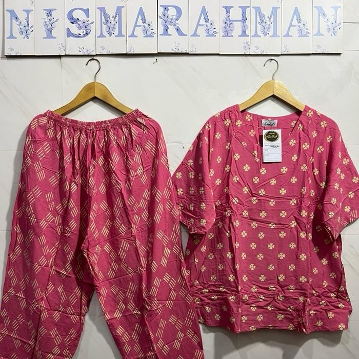 Setelan Batik Luza Super Jumbo Model Kulot Lengan 3/4 Celana Panjang