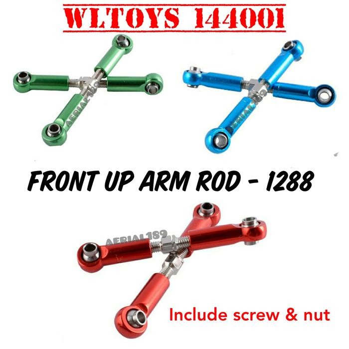 upgrade front up rod pull metal wltoys 144001 rc 1/14 buggy 1288 depan