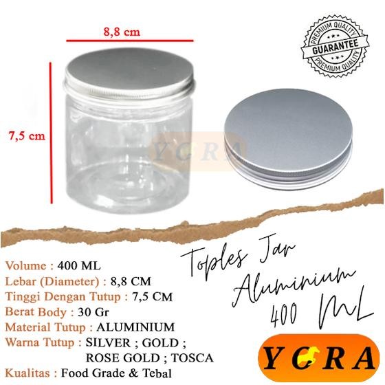 TOPLES JAR ALUMINIUM 400 ML / TOPLES SAMBAL / TOPLES JAR SILINDER / TOPLES JAR SILINDER / TOPLES