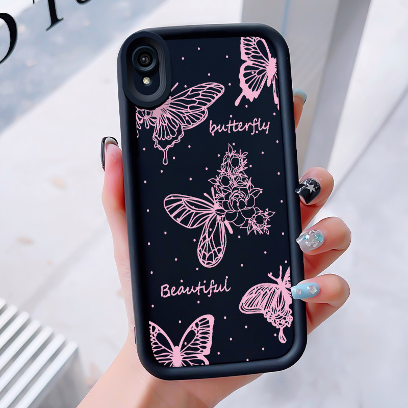 Casing Hp untuk VIVO Y91C Y90 Y1s Case Hp Silikon Softcase Kasing Kesing Cesing Casing Pola Kupu-kup