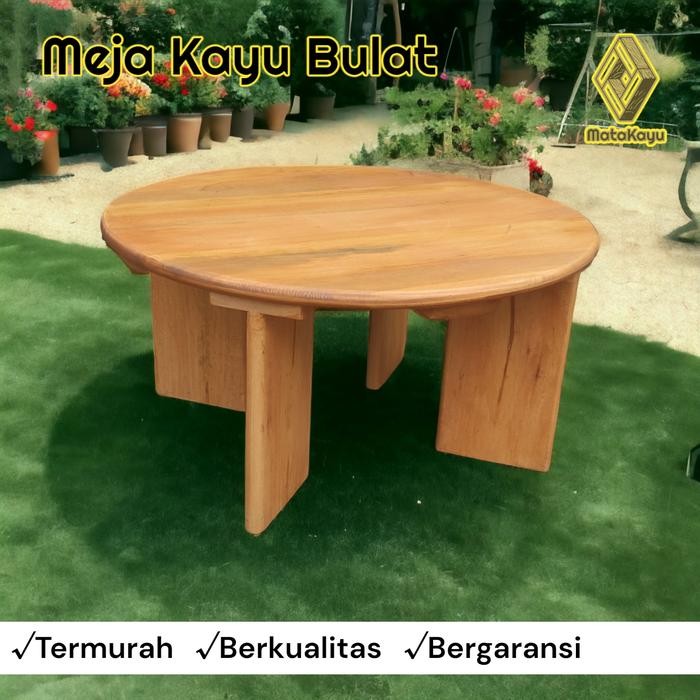 Meja Kayu Bulat Meja Tamu Meja Bundar Meja Lesehan Meja Cafe Mjb-01
