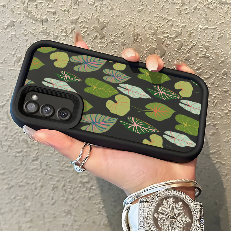 Casing Hp Untuk Samsung S24 FE S20 FE Samsung S21 FE Case Daun hijau premium Kasing tipis Perlindung