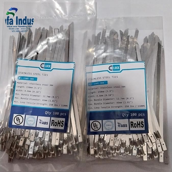 

Cable Ties Kabel Ties Stainlless Steel C-Lock 4,6 150Mm Ss304