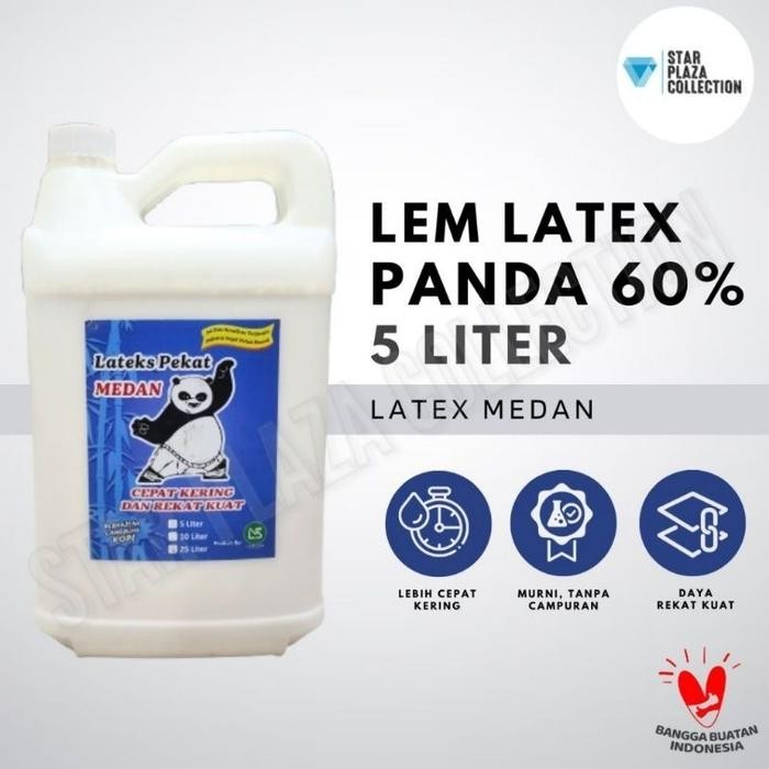 Lem Latex Cair Panda Medan / Lem Latek Soluna Murni Lem Lateks Serbaguna untuk untuk Busa / Kulit /