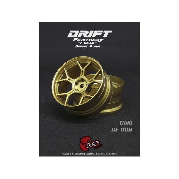 Ds Racing Drift Feathery Rims 5Y Spoke (Gold) +6Mm #Df-006