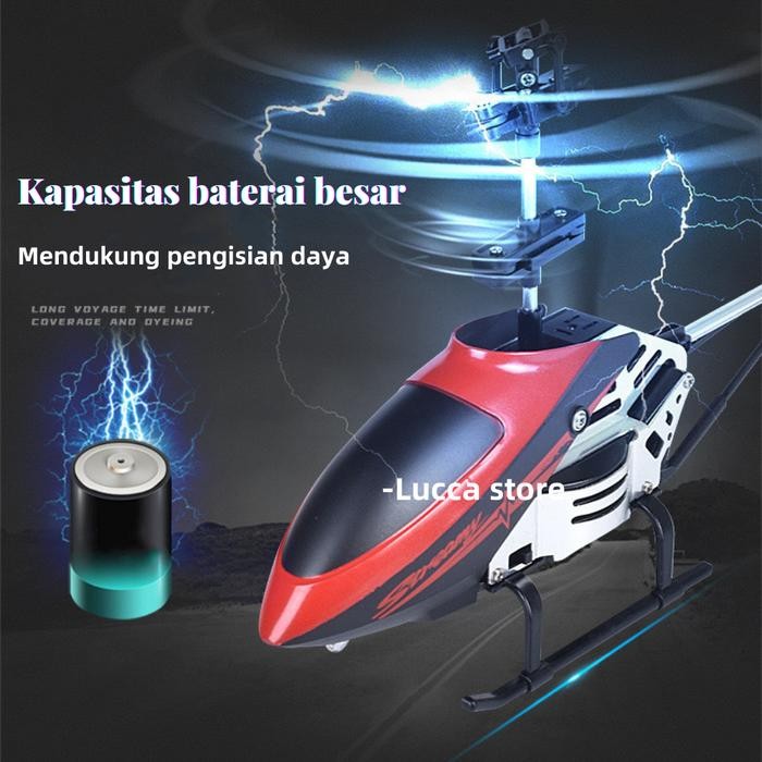Mainan Helikopter Rc 3,5 Ch Alloy Rc Helicopter Giroskop Dengan Lampu