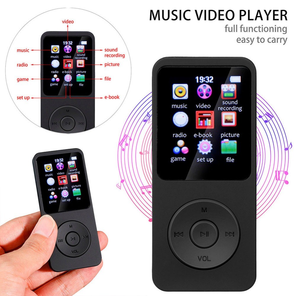 Mini Walkman MP3 Player with E-book/FM Radio/Recording MP3 Music Player Portable MP4 MP3 Player