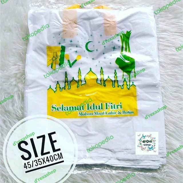 (Expert) 45/35x40 cm Kantong plastik motif idul fitri, tas parcel lebaran