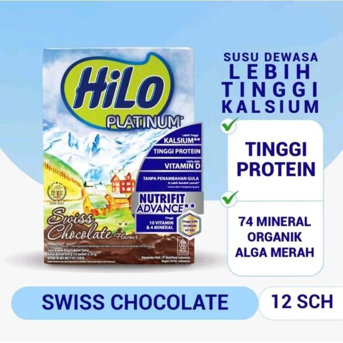 

(Expert) HILO PLATINUM SWISS CHOCOLATE ( 12 Sachet) 420 gram - SUSU TINGGI KALSIUM