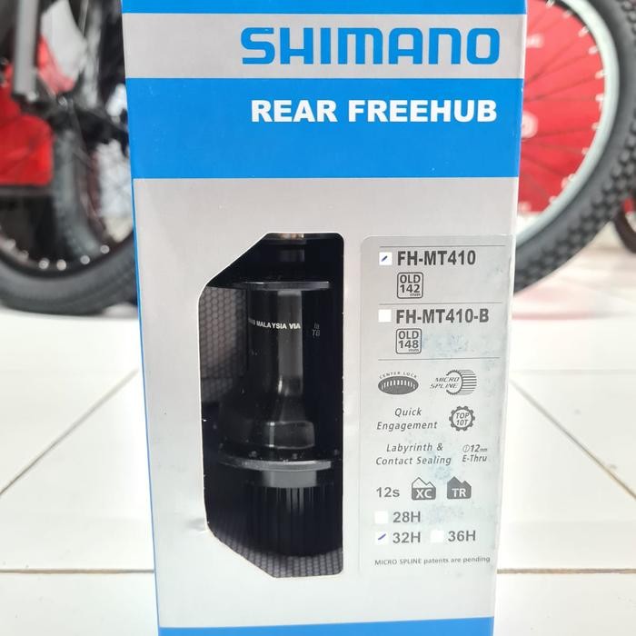REAR Hub Freehub Hub Belakang SHIMANO DEORE MT410 32H Center Lock TA 12 x 142mm Thru Axle 12 speed