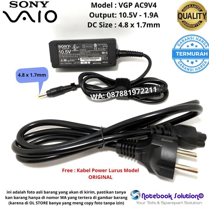Original Adaptor Charger Sony Vaio Pocket 10.5v 1.9a Vgp-Ac10v2