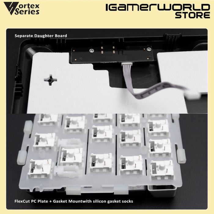 Terbaru Vortexseries Mono 65 75 87 100 Gasket Mount Hotswap Universal Wired Gaming Keyboard