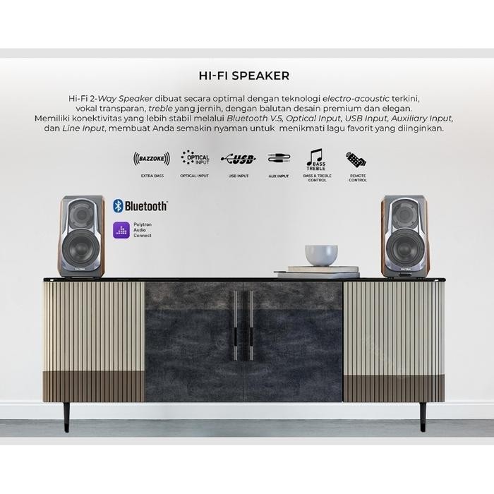 Polytron Hifi Audivo Phs 6A Speaker Aktif Phs6A Audio Bookshelf Phs-6A Pasti Ori