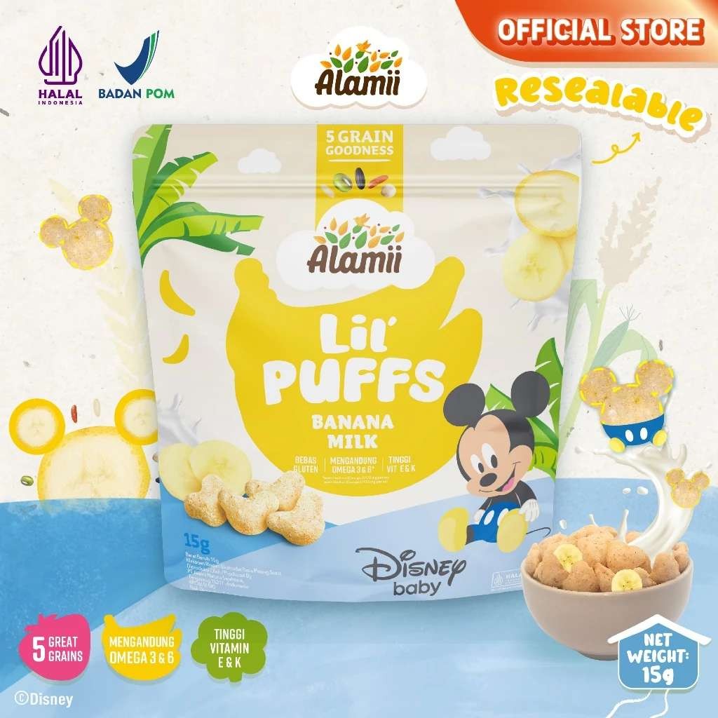 

ALAMII LIL PUFFS BANANA MILK 15GR - RAJA SUSU