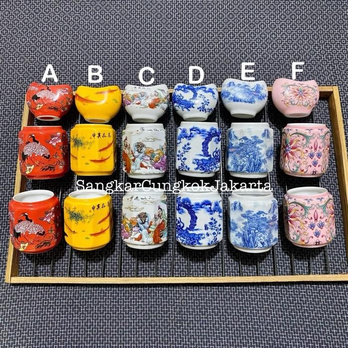 Cepuk Keramik Sangkar Burung Besar Murai Hwamei Anis set 3pcs