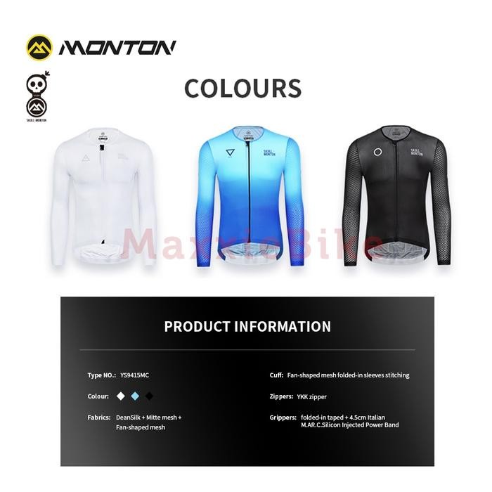 Monton Baju Jersey Sepeda Pria Lengan Panjang Cobrand Men Long Sleeve Cycling Jersey Skull Monton