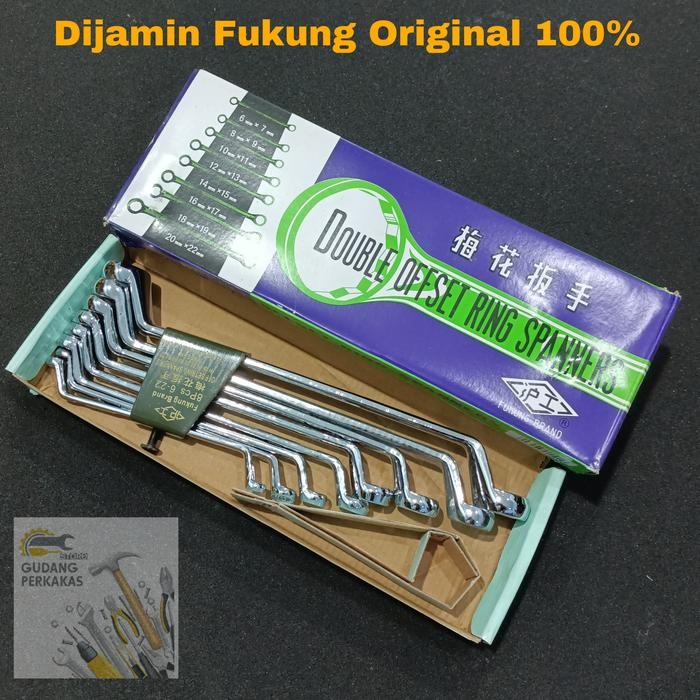 Kunci Ring Set 8 Pcs Fukung Asli / Double Offset Ring Spanners