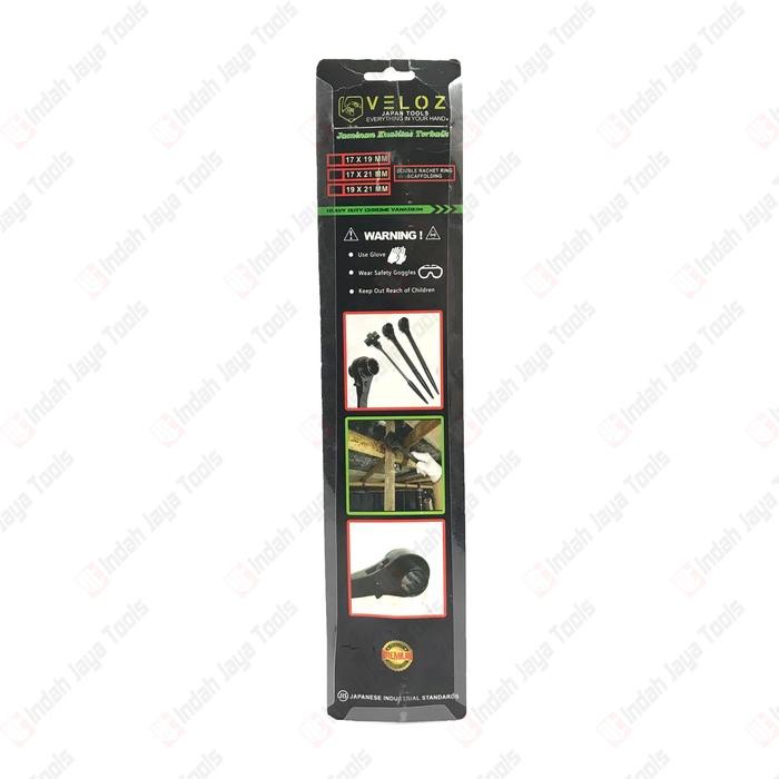VELOZ Kunci Double Rachet Ring Scafolding - Sharp End Ratchet Wrench Chrome Vanadium