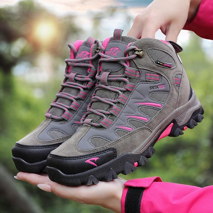 SEPATU GUNUNG SNTA TEX 613 SEMI WATERPROOF Grey Fuschia - HIKING SPORT