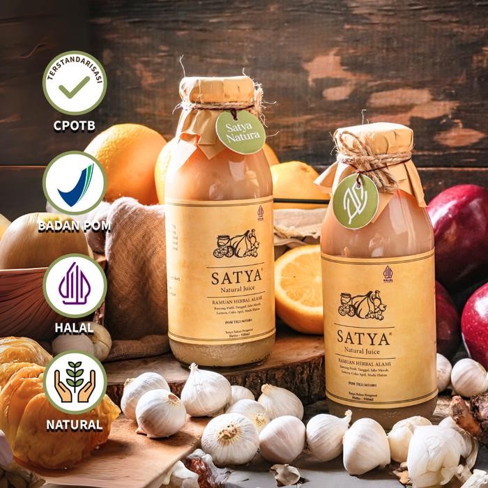 

(Paket 2 Botol) Satya Jus Bawang Putih Tunggal Jahe Merah Madu Hutan Cuka Apel Lemon Tr Natural Dan