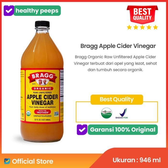 

Bragg Apple Cider Vinegar Original Cuka Sari Apel Organik 473Ml 946Ml