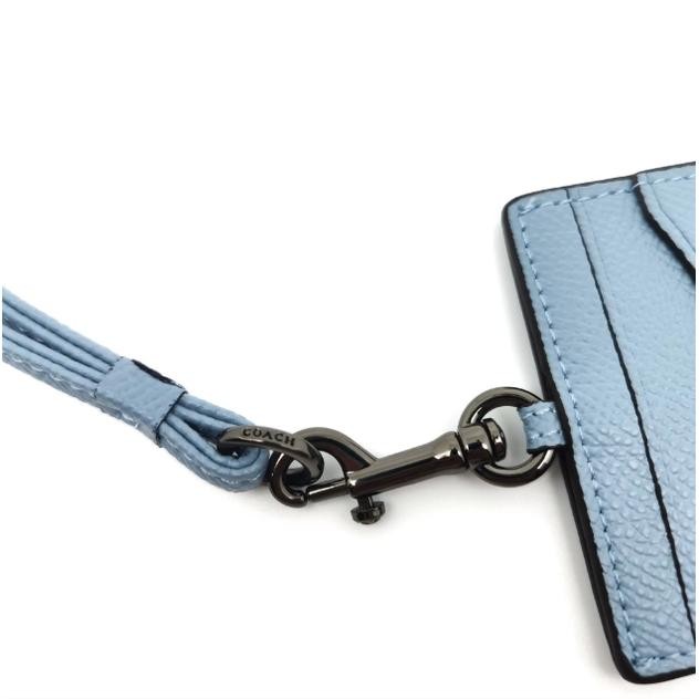 

GANTUNGAN KARTU ID CARD HOLDER LANYARD LIGHT BLUE CROSSGRAIN GUNMETAL LOGO ORIGINAL FO