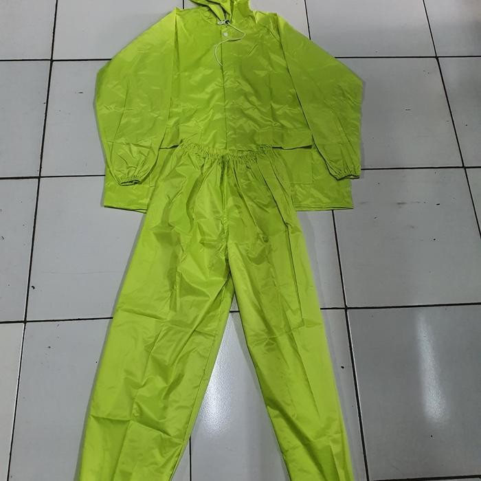 Rain coat Hijau Stabilo Jas hujan biway Stelan jas hujan biway Jas hujan baju jas hujan