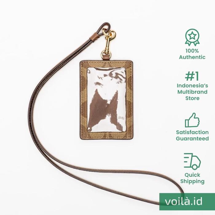 

VOILAID COACH LANYARD SIGNATURE BROWN KHAKI SADDLE - 63274 IME74