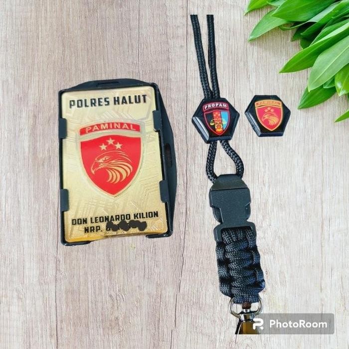 

ID CARD PENENG PLAT HOLDER LANYARD LOGO PAMINAL POLRI GRATISONGKIR
