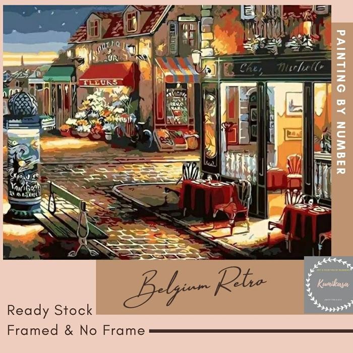 

Promo Diy Painting By Number 50X40Cm Kerajinan Tangan Lukisan Belgium Retro Sale