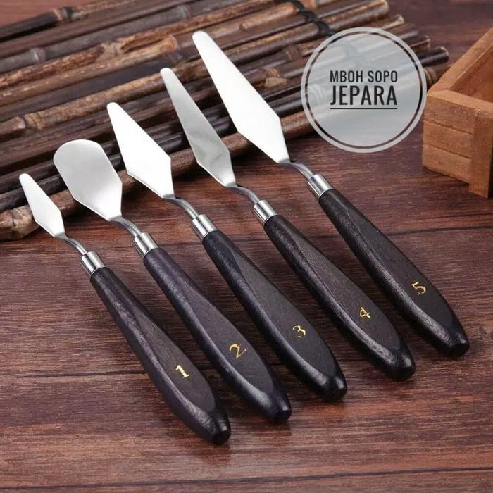 

Promo Satu Set Cetok Kecil, Cetok Pot, Palet Painting Isi 5 Pcs, Alat Lukis Berkualitas