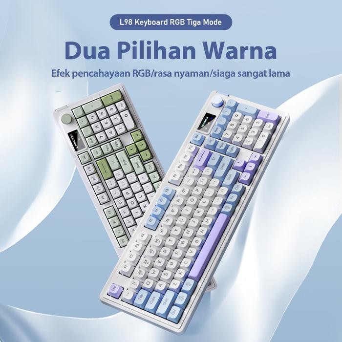 (Expert) Keyboard bluetooth L98 untuk Windows/Mac/tablet RGB Gaming Keyboard