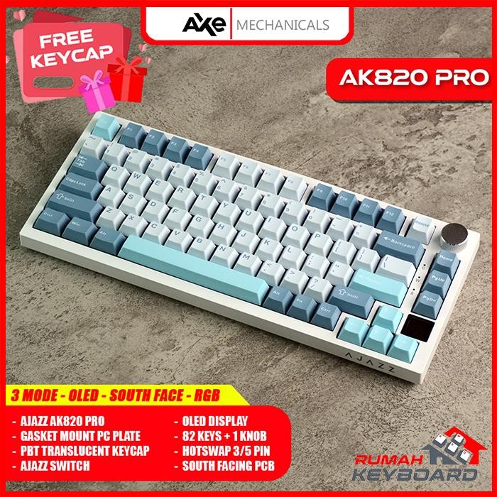(Expert) MECHANICAL KEYBOARD - AJAZZ AK820 GTS PRO - 75% - OLED - CHERRY KEYCAP