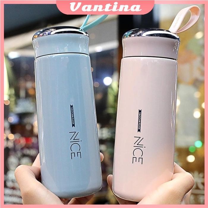 Botol minum Nice Import 400ml Botol Minum Kaca Bening Termos Nice/ botol kaca gelas kaca vacumm