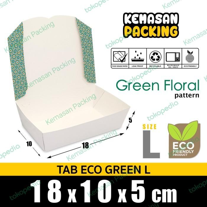 Lunch box TAB ECO GREEN FLORAL LARGE / Paper Box / Box