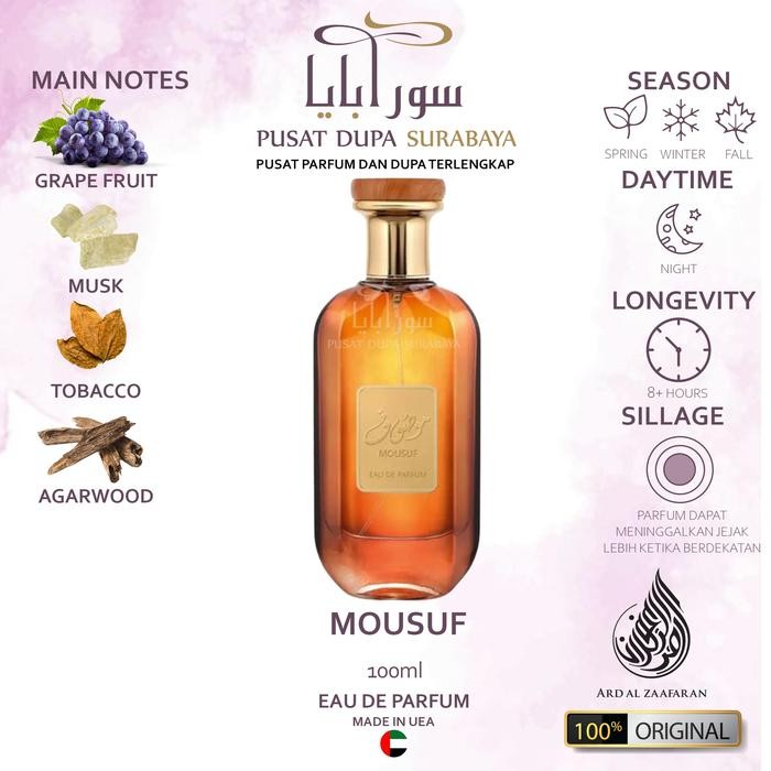 Parfum Asli Arab Original Premium Ard Al Zaafaran Parfume/ Ard Al Zaafaran Mousuf