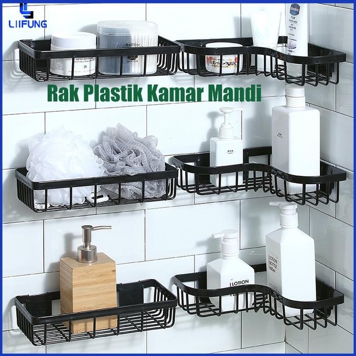 Rak Dapur Rak Sudut Kamar Mandi / Rak L Serbaguna/ Rak Sudut Plastik Besi Dinding Paku