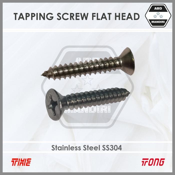 SS304 Skrup JF FH Stainless  #10'' X 3'' ( SUS304 A2-70 Tapping Screw Fab ) #10x3 / Sekrup JF  # 10 