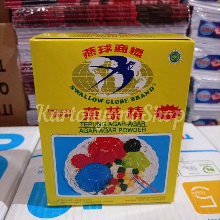 

Agar Agar Swallow Globe Brand Plain Per Pak isi 12bks