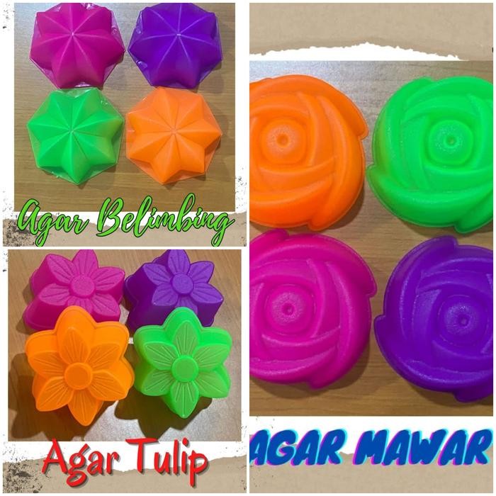 

( 1pak 4lusin )Cetakan agar/nutrijel motif bunga KH