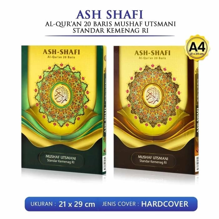 

Alquran Ash Shafi A4, Al Quran Mushaf Utsmani 20 Baris Ashshafi Besar