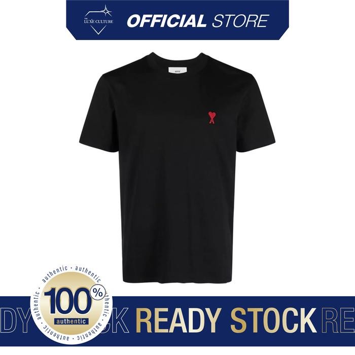 Ami Paris Black Big Logo Red / Kaos Branded Original