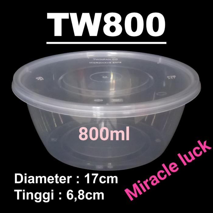 Kotak Makan Plastik/Twinwall/Foodcontainer/Mangkok 800Ml/Isi25Pcs Pasti Diskon