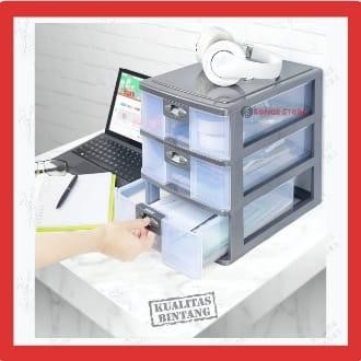 Laci Container Susun 3 / Rak Susun Kosmetik Kotak Obat Dokumen Surat / Box Container Rak Susun A4