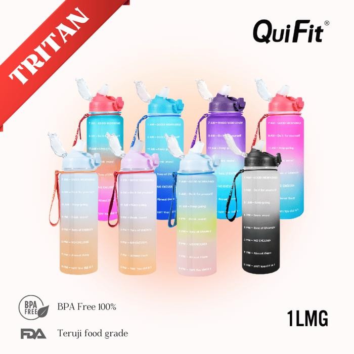 QUIFIT - [1LMG] Botol Minum Tritan Motivasi 1L 100% BPA Free