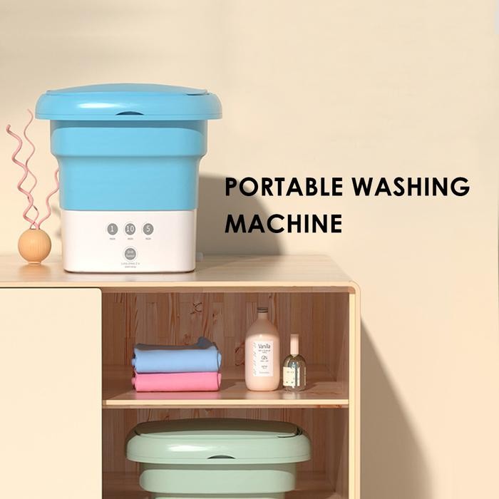 Mesin Cuci Portable Portable Washing Machine Ukuran 5L Dengan Pengering Dan Bluelight Untuk