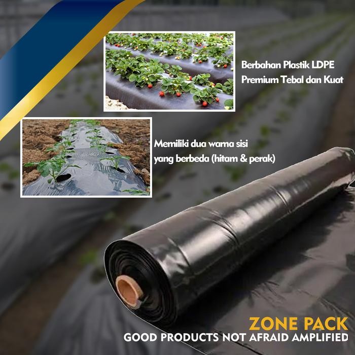 Plastik Mulsa Duo Silver Hitam Plastik Pertanian Perkebunan Hortikultur Plastik Pagar Sawah Tanaman