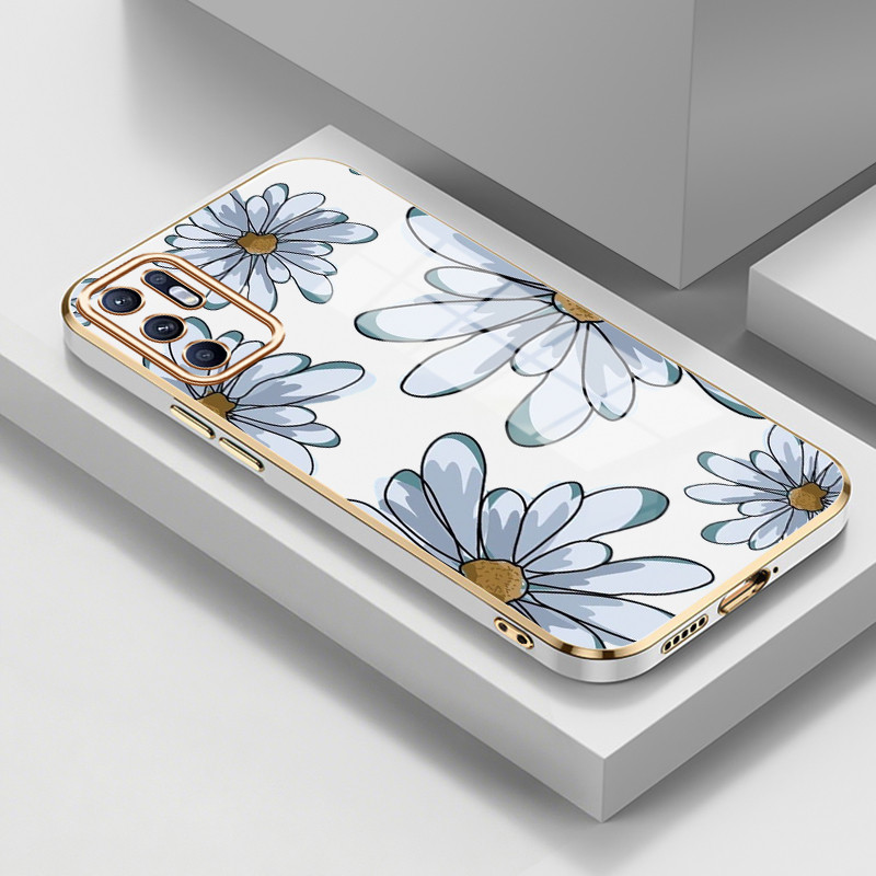 Casing Untuk OPPO Reno 6 4G Reno 6 5G Case Casing Daisy kecil berbulu silikon tahan HP Softcase Kasi
