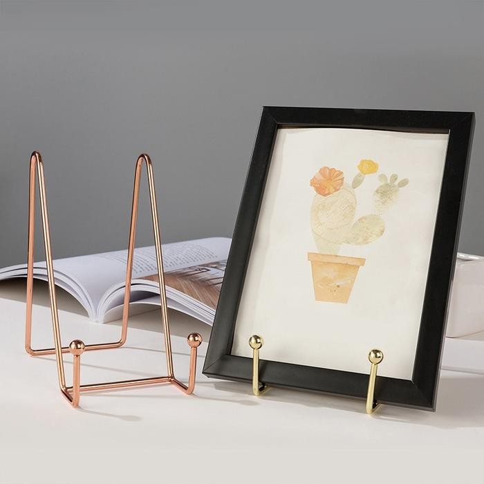 

PROMO! Plate Display Stand Picture Easel Metal Plate Stands Holder Display Pictures Frame Photo